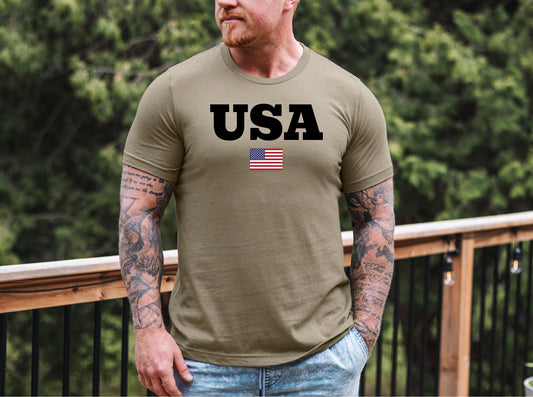 USA Tee - USA unisex T-shirt - Patriotic Shirt - USA Shirt America Merica Patriotic Red White and Blue - Fourth of July - American Flag Tee