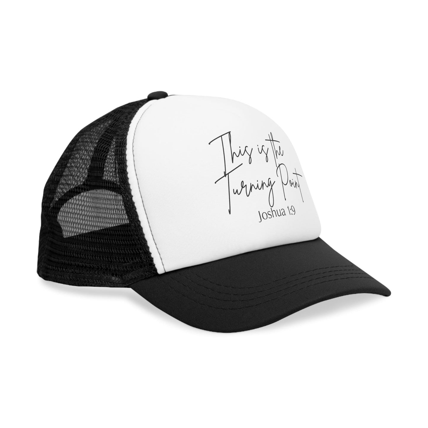 Inspirational Mesh Cap with 'This is the Turning Point' Quote, Adjustable Hat for Faith, Motivation, Charlie Kirk