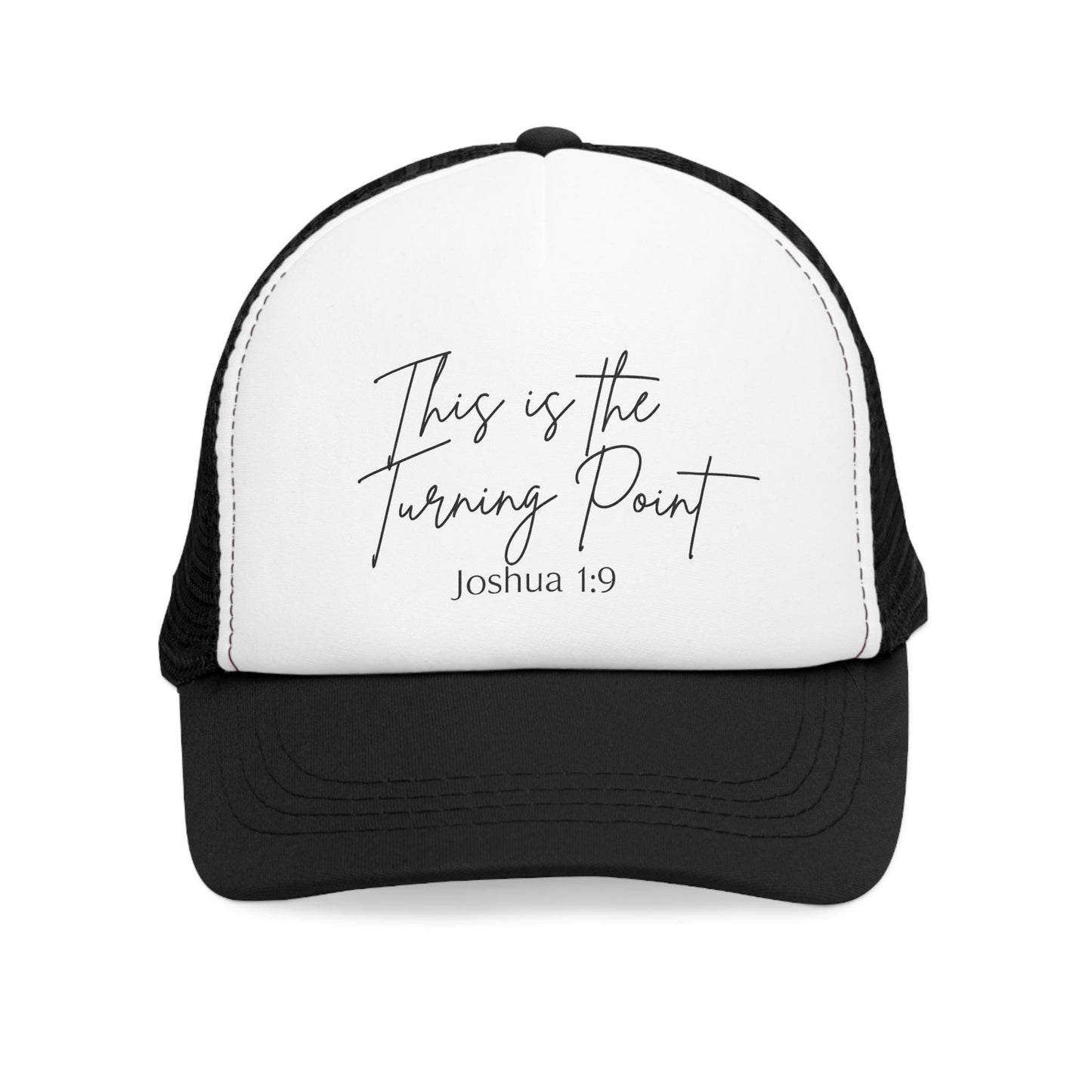 Inspirational Mesh Cap with 'This is the Turning Point' Quote, Adjustable Hat for Faith, Motivation, Charlie Kirk